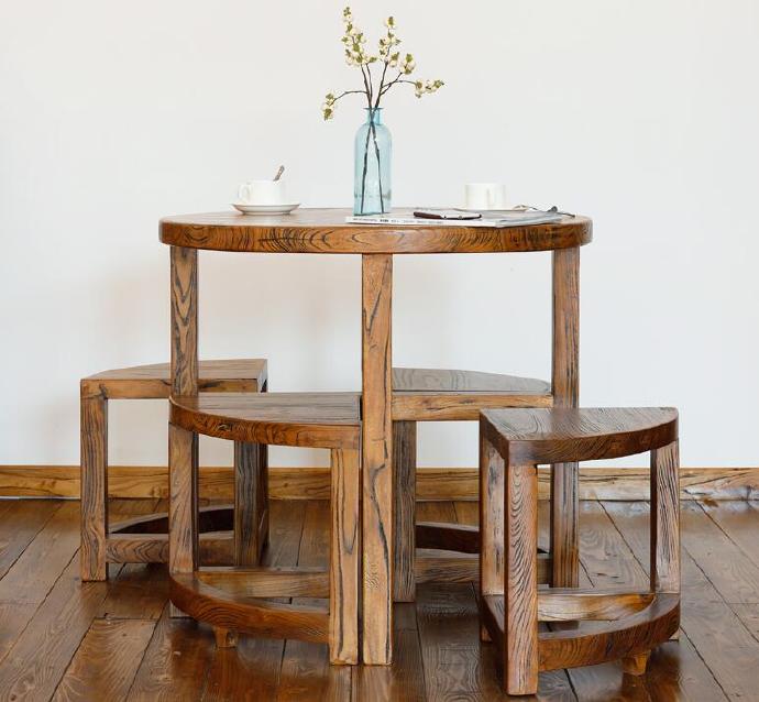 实木家具 老榆木 实木餐桌 古朴年代  